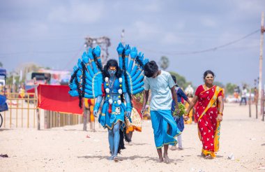 Kulashekharapatnam, Tamilnadu, India - October 11 2024: Kulasai Dasara Cult Festival clipart