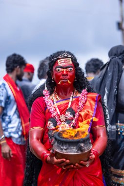 Thiruchendur, Tamilnadu, Hindistan - 10 Ekim 2024: Kulasai dasara festivali.