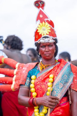 Kulashekharapatnam, Tamilnadu, Hindistan: Kulasai Dasara kült festivali.