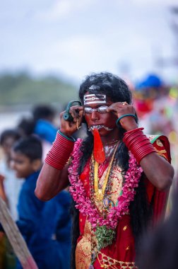Kulashekharapatnam, Tamilnadu, Hindistan: Kulasai Dasara kült festivali.
