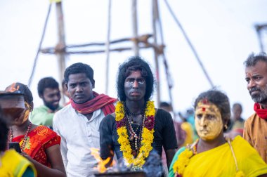 Kulashekharapatnam, Tamilnadu, Hindistan: Kulasai Dasara kült festivali.