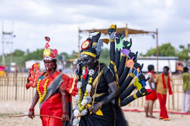 Kulashekharapatnam, Tamilnadu, Hindistan: Kulasai Dasara kült festivali.
