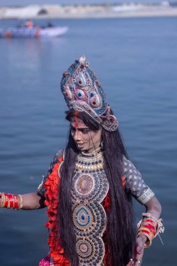 Varanasi, Uttar Pradesh, Hindistan: Varanasi 'de Harishchandra ghat' ta masaan holi 'nin kutlanması.
