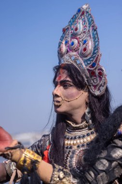 Varanasi, Uttar Pradesh, Hindistan: Varanasi 'de Harishchandra ghat' ta masaan holi 'nin kutlanması.