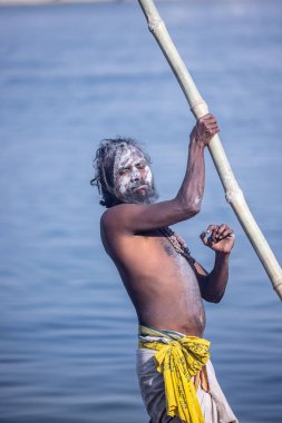 Varanasi, Uttar Pradesh, Hindistan: Varanasi 'de Harishchandra ghat' ta masaan holi 'nin kutlanması.