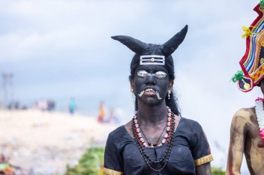 Kulashekharapatnam, Tamilnadu, Hindistan - 11 Ekim 2024: Kulasai Dasara Tarikat Festivali.