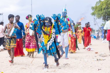 Kulashekharapatnam, Tamilnadu, Hindistan - 11 Ekim 2024: Kulasai Dasara Tarikat Festivali.