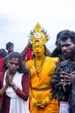 Kulashekharapatnam, Tamilnadu, Hindistan - 11 Ekim 2024: Kulasai Dasara Tarikat Festivali.