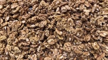 Kurumuş ceviz üst görünümünün arkaplanı 