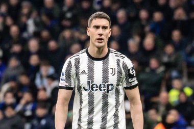 Milan, İtalya. 19/03/2023. İtalyan SerieA Futbol Şampiyonası. Inter VS Juventus 0-1. Dusan Vlahoviç, Juventus.