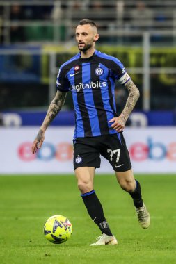 Milan, İtalya. 19/03/2023. İtalyan SerieA Futbol Şampiyonası. Inter VS Juventus 0-1. Marcelo Brozovic, İnter.
