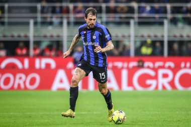 Milan, İtalya. 19/03/2023. İtalyan SerieA Futbol Şampiyonası. Inter VS Juventus 0-1. Francesco Acerbi, İnter.