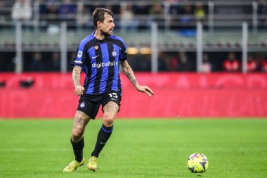 Milan, İtalya. 19/03/2023. İtalyan SerieA Futbol Şampiyonası. Inter VS Juventus 0-1. Francesco Acerbi, İnter.