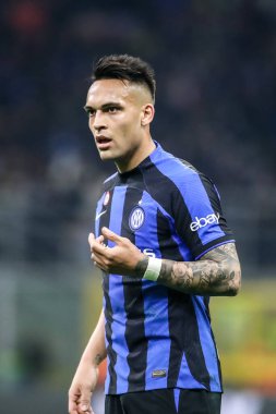 Milan, İtalya. 19/03/2023. İtalyan SerieA Futbol Şampiyonası. Inter VS Juventus 0-1. Lautaro Martinez, İnter.