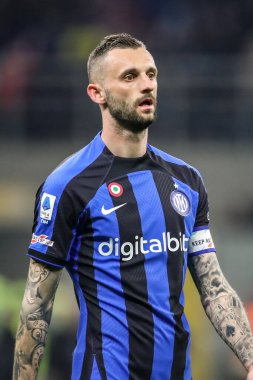 Milan, İtalya. 19/03/2023. İtalyan SerieA Futbol Şampiyonası. Inter VS Juventus 0-1. Marcelo Brozovic, İnter.