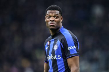 Milan, İtalya. 19/03/2023. İtalyan SerieA Futbol Şampiyonası. Inter VS Juventus 0-1. Denzel Dumfries, Inter.