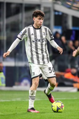 Milan, İtalya. 19/03/2023. İtalyan SerieA Futbol Şampiyonası. Inter VS Juventus 0-1. Matias Soule, Juventus.