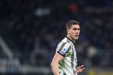 Milan, İtalya. 19/03/2023. İtalyan SerieA Futbol Şampiyonası. Inter VS Juventus 0-1. Dusan Vlahoviç, Juventus.