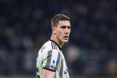 Milan, İtalya. 19/03/2023. İtalyan SerieA Futbol Şampiyonası. Inter VS Juventus 0-1. Dusan Vlahoviç, Juventus.