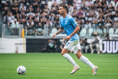 Torino, İtalya. 16 Eylül 2023. İtalyan Serisi A Futbol Şampiyonası 2023 / 24. Juventus Lazio 'ya karşı 3-1. Danilo Cataldi, Lazio.