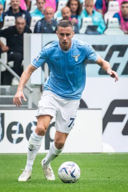 Torino, İtalya. 16 Eylül 2023. İtalyan Serisi A Futbol Şampiyonası 2023 / 24. Juventus Lazio 'ya karşı 3-1. Adam Marusiç, Lazio.