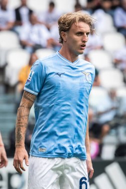 Torino, İtalya. 16 Eylül 2023. İtalyan Serisi A Futbol Şampiyonası 2023 / 24. Juventus Lazio 'ya karşı 3-1. Nicolo Rovella, Lazio.