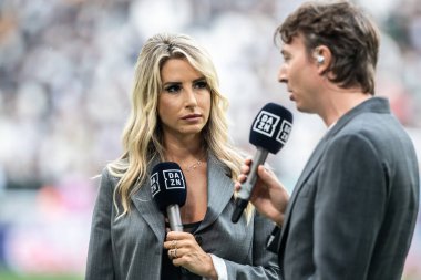 Torino, İtalya. 16 Eylül 2023. İtalyan Serisi A Futbol Şampiyonası 2023 / 24. Juventus Lazio 'ya karşı 3-1. Giorgia Rossi, TV sunucusu DAZN.