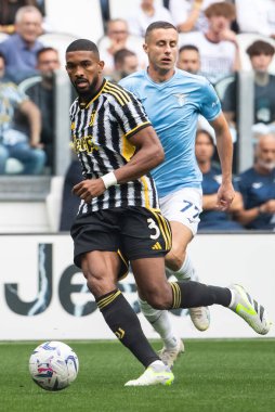 Torino, İtalya. 16 Eylül 2023. İtalyan Serisi A Futbol Şampiyonası 2023 / 24. Juventus Lazio 'ya karşı 3-1. Bremer, Juventus.