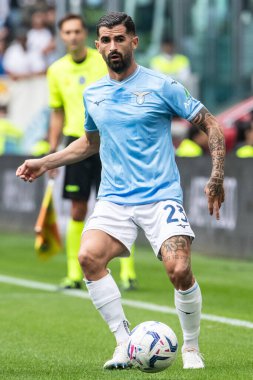 Torino, İtalya. 16 Eylül 2023. İtalyan Serisi A Futbol Şampiyonası 2023 / 24. Juventus Lazio 'ya karşı 3-1. Elseid Hysaj, Lazio.