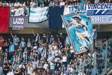 Torino, İtalya. 16 Eylül 2023. İtalyan Serisi A Futbol Şampiyonası 2023 / 24. Juventus Lazio 'ya karşı 3-1. Lazio destekçileri.