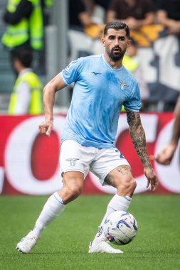 Torino, İtalya. 16 Eylül 2023. İtalyan Serisi A Futbol Şampiyonası 2023 / 24. Juventus Lazio 'ya karşı 3-1. Elseid Hysaj, Lazio.