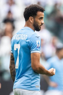 Torino, İtalya. 16 Eylül 2023. İtalyan Serisi A Futbol Şampiyonası 2023 / 24. Juventus Lazio 'ya karşı 3-1. Felipe Anderson, Lazio.