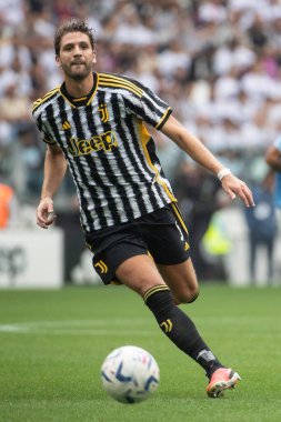 Torino, İtalya. 16 Eylül 2023. İtalyan Serisi A Futbol Şampiyonası 2023 / 24. Juventus Lazio 'ya karşı 3-1. Manuel Locatelli, Juventus.