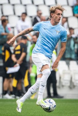 Torino, İtalya. 16 Eylül 2023. İtalyan Serisi A Futbol Şampiyonası 2023 / 24. Juventus Lazio 'ya karşı 3-1. Nicolo Rovella, Lazio.