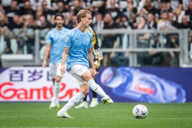 Torino, İtalya. 16 Eylül 2023. İtalyan Serisi A Futbol Şampiyonası 2023 / 24. Juventus Lazio 'ya karşı 3-1. Nicolo Rovella, Lazio.