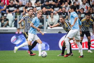 Torino, İtalya. 16 Eylül 2023. İtalyan Serisi A Futbol Şampiyonası 2023 / 24. Juventus Lazio 'ya karşı 3-1. Nicolo Rovella, Lazio.