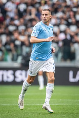 Torino, İtalya. 16 Eylül 2023. İtalyan Serisi A Futbol Şampiyonası 2023 / 24. Juventus Lazio 'ya karşı 3-1. Adam Marusiç, Lazio.
