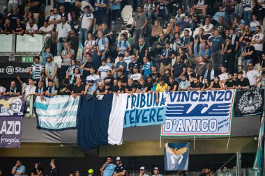 Torino, İtalya. 16 Eylül 2023. İtalyan Serisi A Futbol Şampiyonası 2023 / 24. Juventus Lazio 'ya karşı 3-1. Lazio destekçileri.