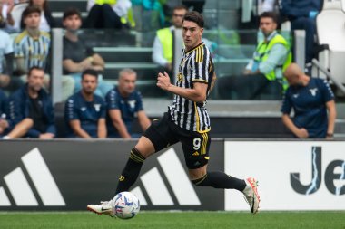 Torino, İtalya. 16 Eylül 2023. İtalyan Serisi A Futbol Şampiyonası 2023 / 24. Juventus Lazio 'ya karşı 3-1. Dusan Vlahoviç, Juventus.