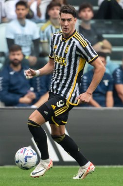 Torino, İtalya. 16 Eylül 2023. İtalyan Serisi A Futbol Şampiyonası 2023 / 24. Juventus Lazio 'ya karşı 3-1. Dusan Vlahoviç, Juventus.