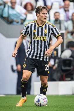 Torino, İtalya. 16 Eylül 2023. İtalyan Serisi A Futbol Şampiyonası 2023 / 24. Juventus Lazio 'ya karşı 3-1. Nicolo Fagioli, Juventus.