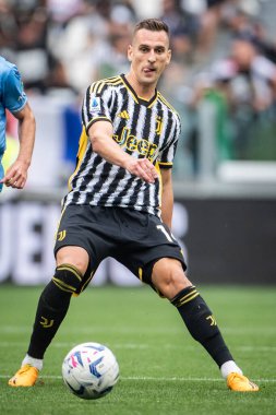 Torino, İtalya. 16 Eylül 2023. İtalyan Serisi A Futbol Şampiyonası 2023 / 24. Juventus Lazio 'ya karşı 3-1. Arkadiusz Milik, Juventus.