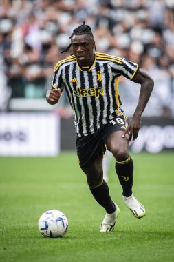 Torino, İtalya. 16 Eylül 2023. İtalyan Serisi A Futbol Şampiyonası 2023 / 24. Juventus Lazio 'ya karşı 3-1. Moise Kean, Juventus.