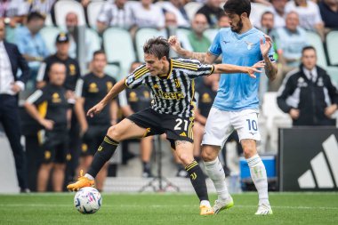 Torino, İtalya. 16 Eylül 2023. İtalyan Serisi A Futbol Şampiyonası 2023 / 24. Juventus Lazio 'ya karşı 3-1. Nicolo Fagioli, Juventus.