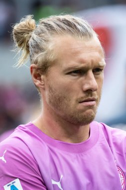 Milan, İtalya. 23 Eylül 2023. İtalyan Serisi A futbol şampiyonası. AC Milan Hellas Verona 'ya karşı 1-0. Simon Kjaer, Milan.