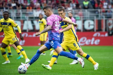 Milan, İtalya. 23 Eylül 2023. İtalyan Serisi A futbol şampiyonası. AC Milan Hellas Verona 'ya karşı 1-0. Rade Krunic, Milan.