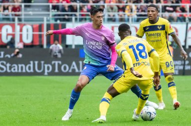 Milan, İtalya. 23 Eylül 2023. İtalyan Serisi A futbol şampiyonası. AC Milan Hellas Verona 'ya karşı 1-0. Tijjani Reijnders, Milan.