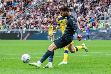 Milan, İtalya. 23 Eylül 2023. İtalyan Serisi A futbol şampiyonası. AC Milan Hellas Verona 'ya karşı 1-0. Marco Sportiello, kaleci Milan.