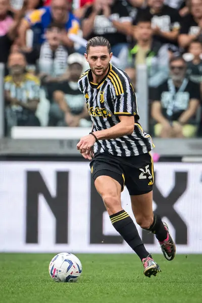 stock image Turin, Italy. 16 September 2023. Italian Serie A Football Championship 2023/24. Juventus VS Lazio 3-1. Adrien Rabiot, Juventus.