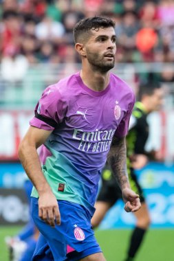 Milan, İtalya. 23 Eylül 2023. İtalyan Serisi A futbol şampiyonası. AC Milan Hellas Verona 'ya karşı 1-0. Christian Pulisiç, Milan.